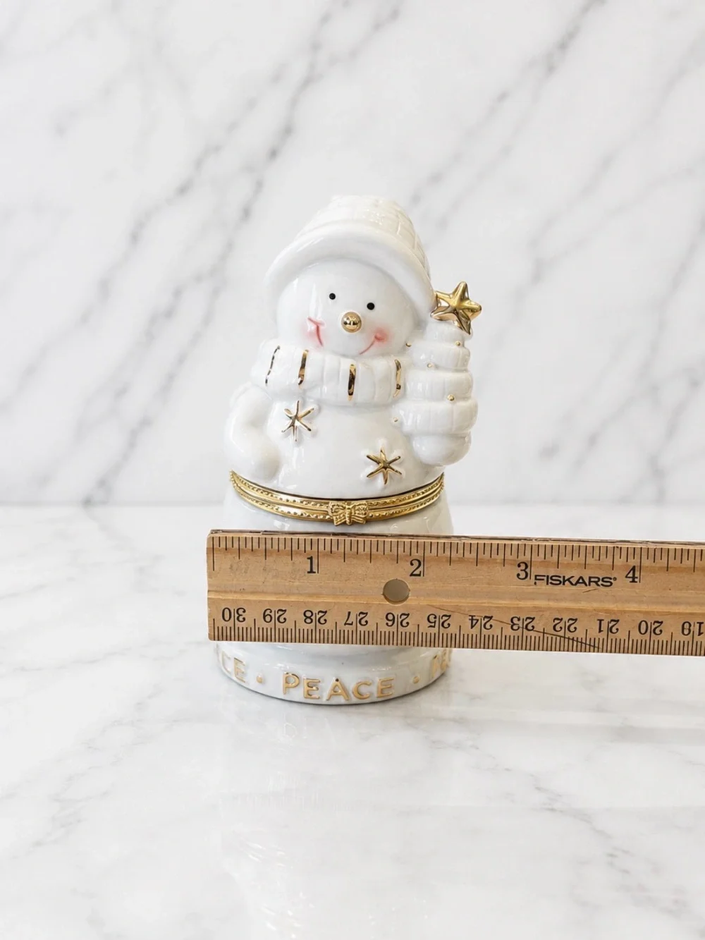 Ceramic Snowman Hinged Jewelry Box